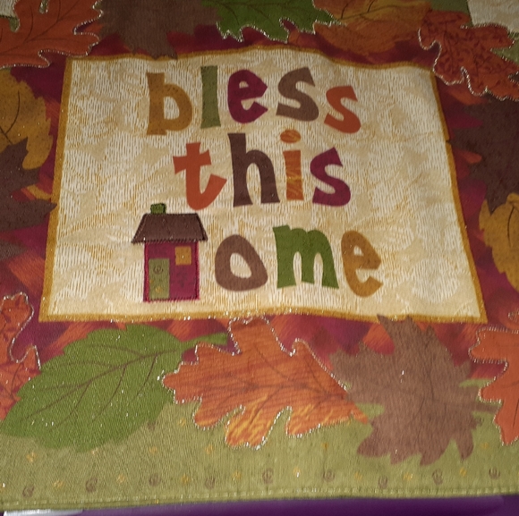 4 pc Thanksgiving Placemats Farmhouse Bless This Home Harvest - Picture 2 of 2